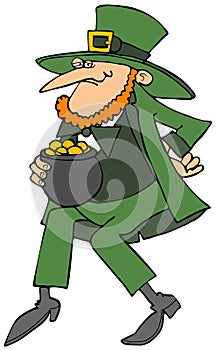 Irish leprechaun dancing a jig photo