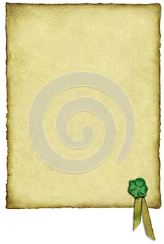 Irský štěstí pergamen 