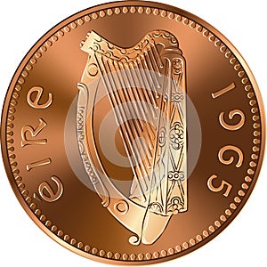 Irish money Pre-decimal gold coin Penny