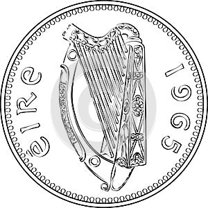 Irish money Pre-decimal gold coin Penny