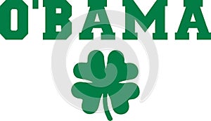 Irish O`bama design with clover
