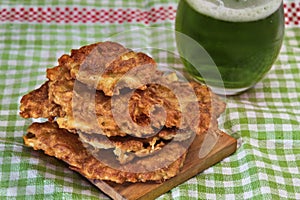 Irish potato pancakes in st.Patrick's day themed setting