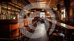 Irish pub interior design. Generative AI