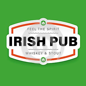 Irish Pub vintage sign logo