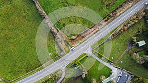 Irish road - drone view