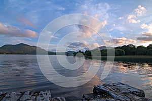 Irish Twilight Sunset over Lough Leane Lake Leane on the Ring of Kerry in Killarney Ireland