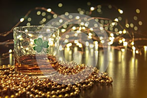 Irish Whiskey St Patricks Clover Golden Glow photo