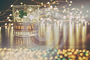 Irish Whiskey St Patricks Clover Golden Glow