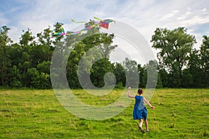 Irl running with colorful kite