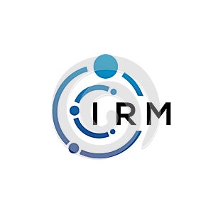 IRM letter technology logo design on white background. IRM creative initials letter IT logo concept. IRM letter design photo
