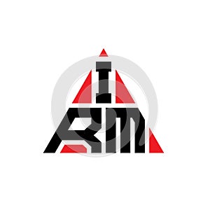 IRM triangle letter logo design with triangle shape. IRM triangle logo design monogram. IRM triangle vector logo template with red photo