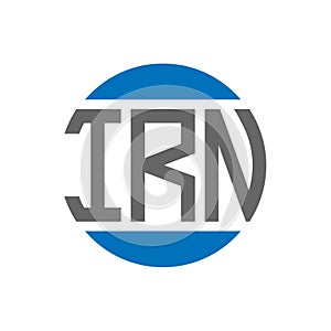 IRN letter logo design on white background. IRN creative initials circle logo concept. IRN letter design