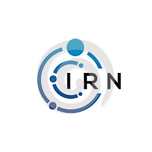 IRN letter technology logo design on white background. IRN creative initials letter IT logo concept. IRN letter design