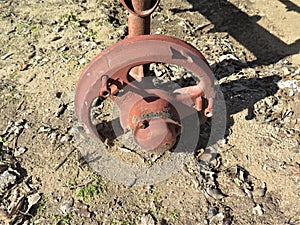 A iron abandoned wheel