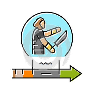 iron age human evolution color icon  illustration