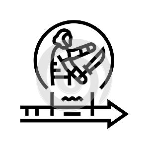 iron age human evolution line icon vector illustration