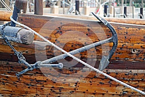 Iron anchor ancient ship