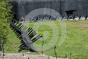 Iron Antitank fence at the battlefield