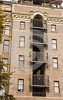 Iron Balconies on Old Red Brick