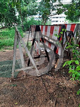 Iron barricades for safety purposes