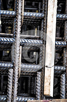 Iron bars from concrete construction