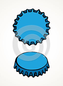 Iron bottle cap. Vector drawing