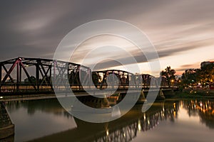 Iron bridge across river