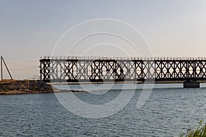 Iron bridge in Genichesk, Ukraine