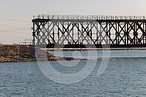 Iron bridge in Genichesk, Ukraine