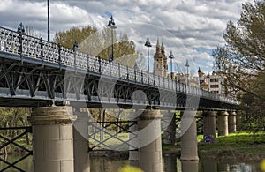 Iron Bridge in LogroÃÂ±o, La Rioja. Spain. photo
