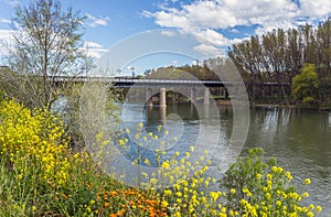 Iron Bridge in LogroÃÂ±o, La Rioja. Spain. photo