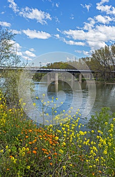 Iron Bridge in LogroÃÂ±o, La Rioja. Spain. photo