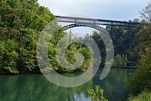 Iron bridge over Adda river at Paderno