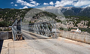 Iron bridge over Aradena gorge photo