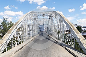 Iron bridge over river