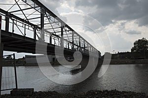 iron bridge in truss construction