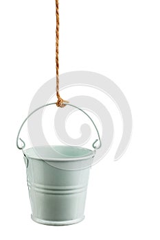 Iron bucket on a rope