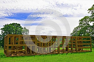 Iron cage sculpture in Yorkshire Sculpture Park, West Bretton, Wakefield.