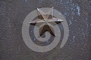 Iron cast hexagram. Decorative architectural element photo