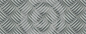 Iron checkerplate industry realistic grey seamless pattern photo