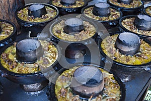 Arrayed Chinese chaffy dishes