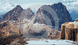 Iron Cross on top of Sass Pordoi, Italian Dolomites