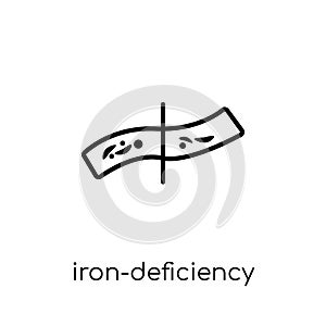 Iron-deficiency anemia icon. Trendy modern flat linear vector Ir