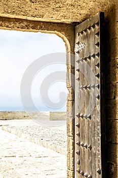 Iron doors inside of the Alcazaba of AlmerÃ Â­a, in Andalusia, southern Spain photo