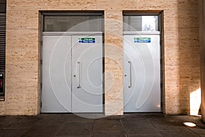 Iron doors of an security exit