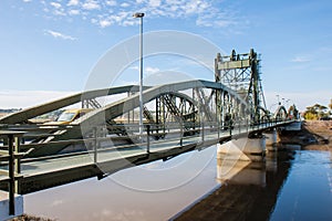 Iron drawbridge over Rio Sado, in Portuguese Alcacer do Sal