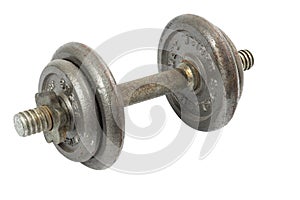 Iron dumbbell isolated