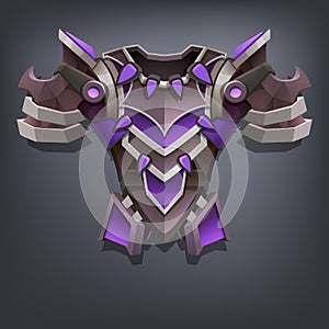 Iron fantasy chest armor for game or cards. photo