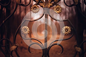 Iron fence metal flower decoration