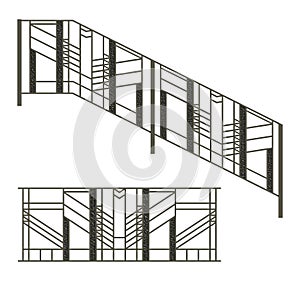 Iron fences and stairs railing